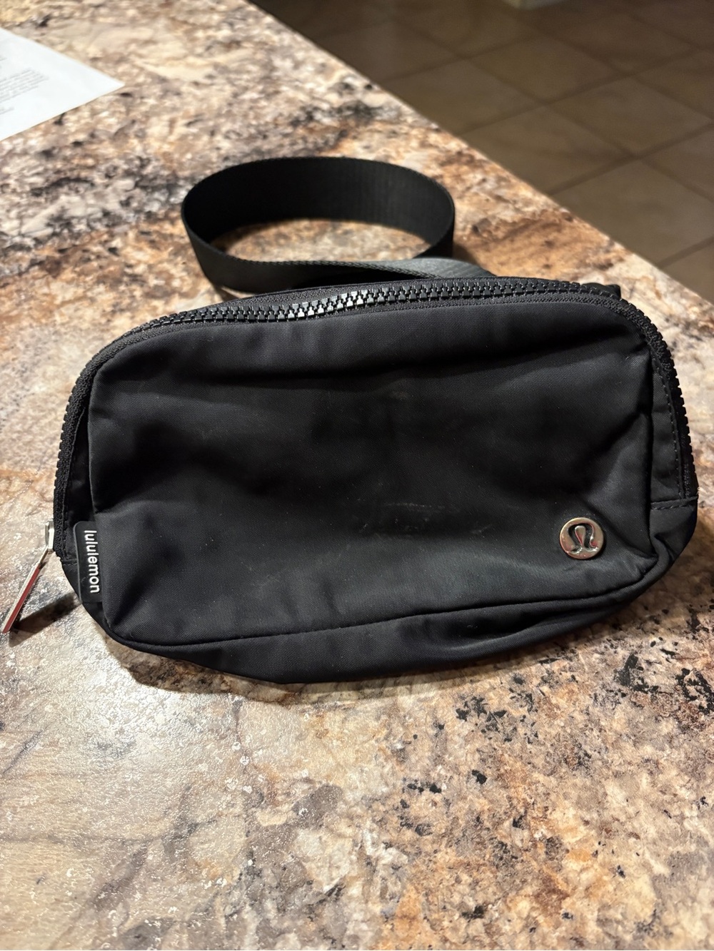 lululemon athletica Black Waist Pack with Minimal Logo
